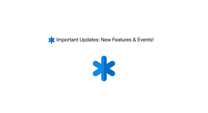Blue asterisk symbol on white background.