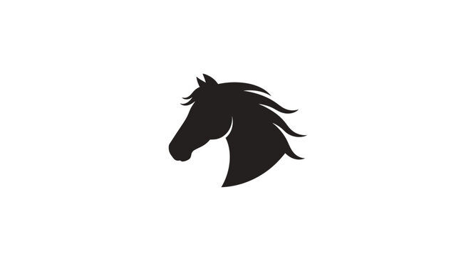 Black Horse Head Silhouette Profile.