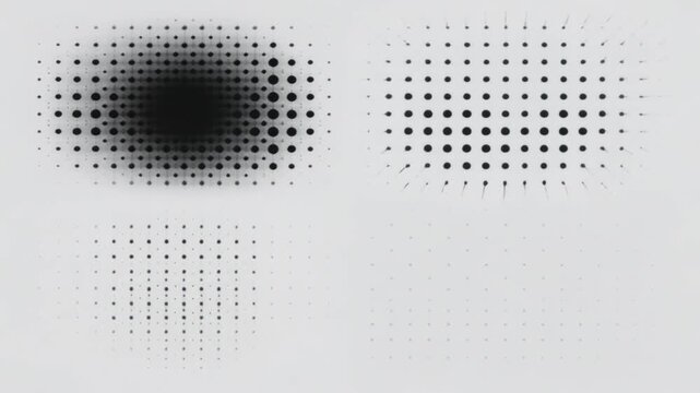 Abstract Halftone Dots Pattern Animation, Dark Center Gradient, Light Background