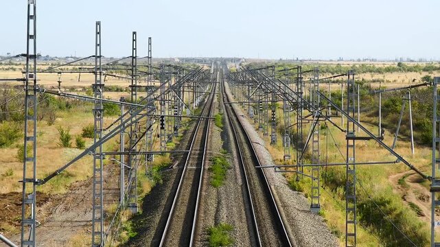Railway tracks extending into the future