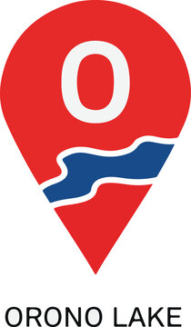 Orono Lake Location Map Marker Icon.