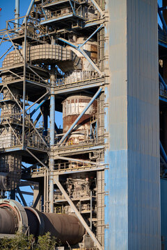 Exterior view of a cement factory