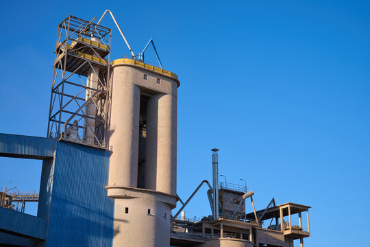 Exterior view of a cement factory