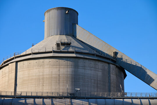 Exterior view of a cement factory