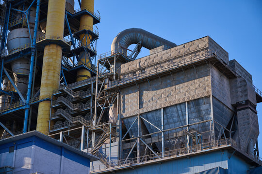 Exterior view of a cement factory