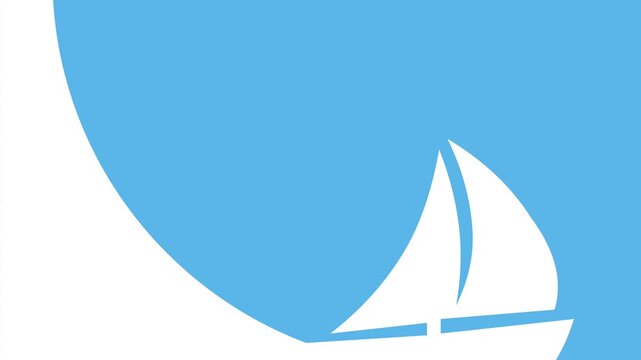 boat movement from left to right animation, 3 transition effects from blue to white color, white to green color and white to black color