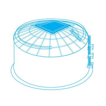 Rich MEG Tank Icon &ndash; Glycol Storage Tank in Oil and Gas Processing, Industrial MEG System Vector