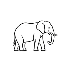 Fototapeta premium Simple Line Drawing of an Elephant.