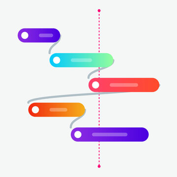 Colorful Horizontal Project Timeline Gantt Chart Infographic With Status Line
