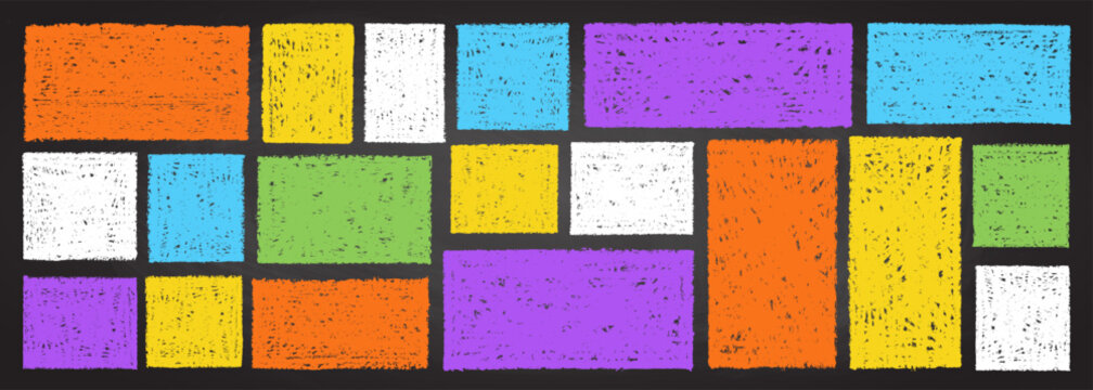 Colorful kindergarten crayon frame with hand-drawn doodle border vector illustration set. Cute childish design perfect for school projects, children s art, and playful text backgrounds.