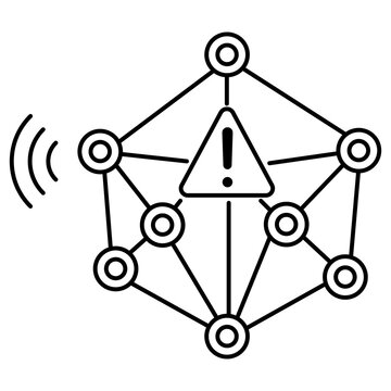 Risk Alert Signal Icon, Threat Detection and Warning System Visualization for AI Monitoring Frameworks, Enabling Early Issue Identification and Proactive Risk Management