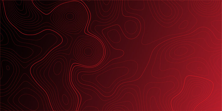 Topographic map background concept with space for your copy.Topographic background and texture, monochrome image. gradient red wave abstract topographic map contour, lines Pattern background vector.	