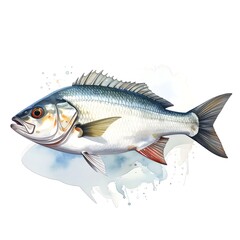 Fototapeta premium A colorful fish with white and blue scales