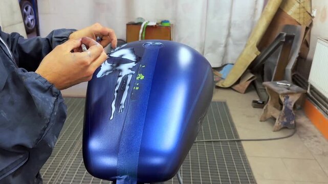 unsticking stencils out of custom painted motorcycle details