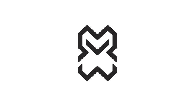Black and white abstract symbol icon.