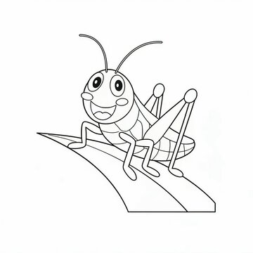 grasshopper on a leaf sketch 