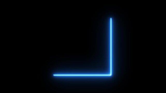 Neon Blue Glowing Corner Line Animation with Motion Graphics Effect.