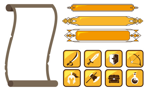 かわいいファンタジーゲームアイコンセット ポップなRPG素材