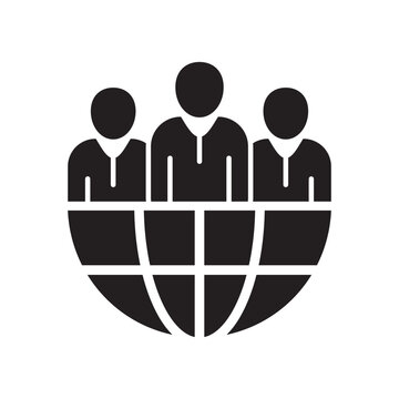Client Group Icon Black and White Vector Graphic