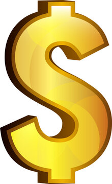 Golden Dollar Sign Icon Finance Money Symbol Illustration