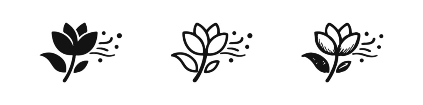 Fragrant flower icon, botanical scent symbol