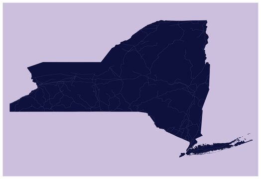 Map of New York State rail Road Outline vector ai format an d edible best for reuse