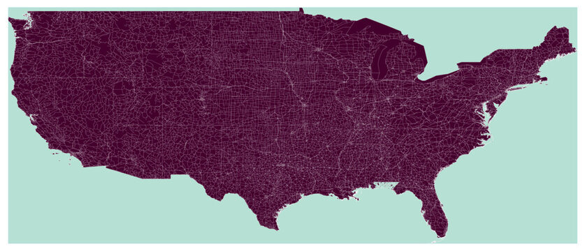 USA ROAD MAP Vector file ai formate for Reuse HD 