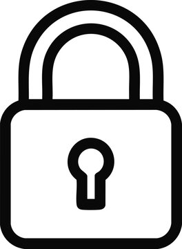  Locked padlock outline icon for secure access