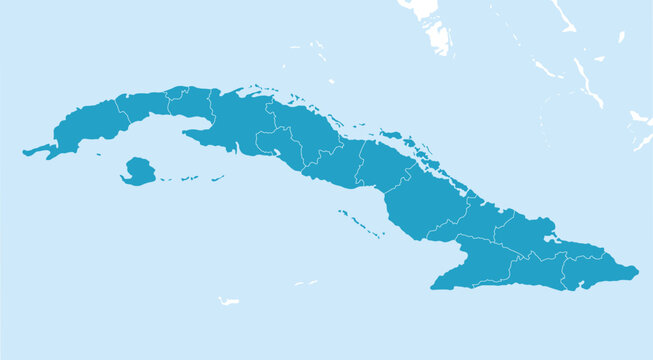 Cuba Administrative Map vector illustration