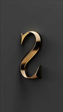A three-dimensional, shiny gold 'S' that is meticulously crafted and sophisticated.
