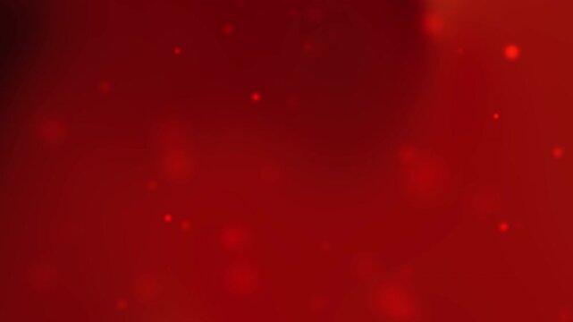 Deep crimson glow fills the frame. Soft bokeh dots float gently through the haze. Warm, glowing particles drift across the background. Perfect for romantic or dramatic visual storytelling