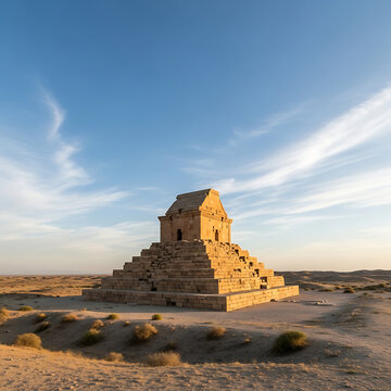 Tomb of Cyrus the Great, ancient Pasargadae, Iran isolated on transparent background