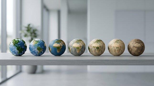 Climate scenario analysis model visualizing different environmental outcomes for risk assessment and strategic sustainability planning