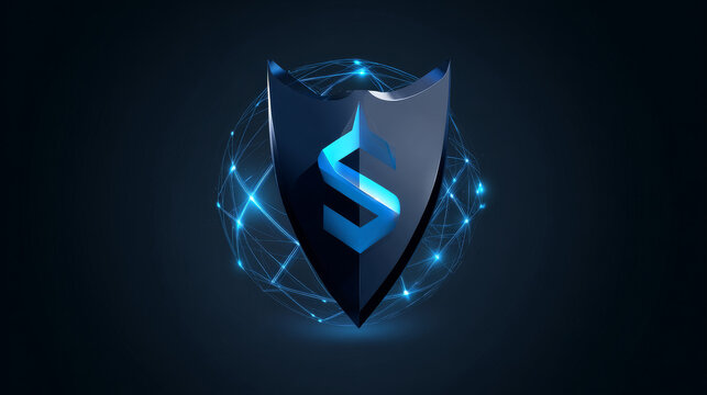 Cyber security intelligence protection with letter S word meaning security shield shapes technology logo vector design concept. Abstract shield logotype for ui, automations, network security, website 