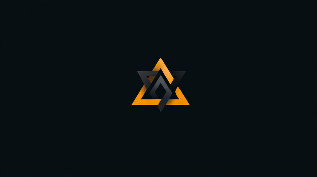 Artificial intelligence with Convert Arrows overlapping in triangle technology Analysis logo vector design concept. AI technology logotype symbol for advance technology, ui, identity, new tech, robot.