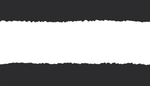 Dark grey ripped paper borders on top and bottom, horizontal grunge banner layout