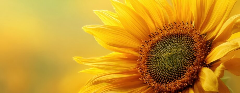 The Sunflower Close-Up With Soft Bokeh Background In Warm Golden Light