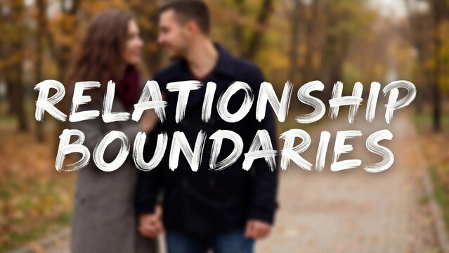 Relationship boundaries awareness concept with couple in autumn outdoor setting for healthy partnership communication emotional limits and personal space education