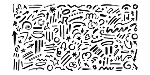 Obraz premium Chaotic black and white scribble pattern a dense collection of abstract shapes