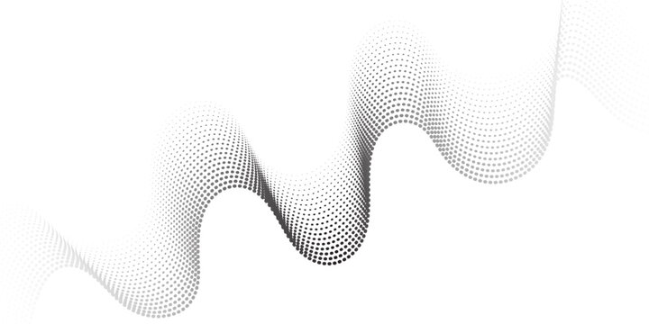 Abstract tooth vector illustration with abstract wave pattern background in modern blue technology style