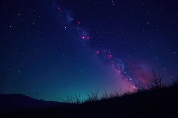 Fototapeta premium Bioluminescent fireflies trace constellations in night sky , glowing, pattern