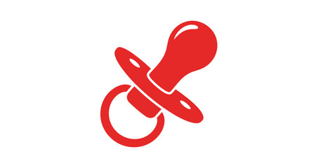 A vibrant red baby pacifier depicted in a striking silhouette © Soleman