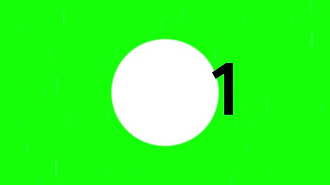 A large white circle overlaps a black numeral one on a green background.