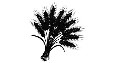 A bundle of wheat stalks presented as a striking black silhouette © Soleman