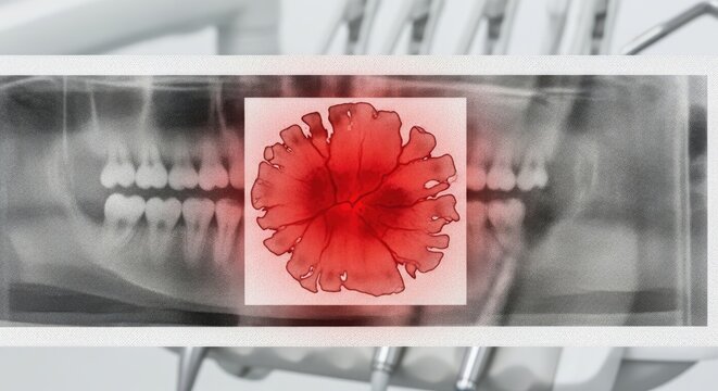 Dental X-ray showing a potential tumor.