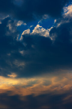 Dramatic morning cloudscape in the Mondseeland region of Upper Austria
