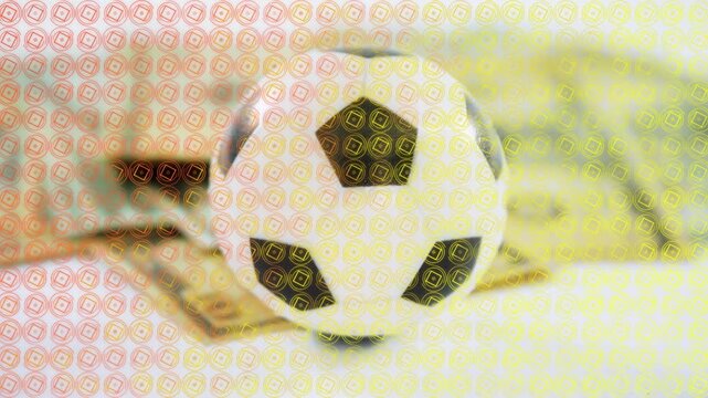 Animation of people colorful shapes over american flag stars and coloured on circles