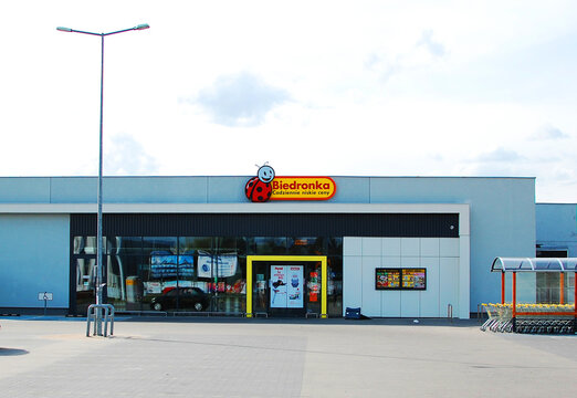 Zalasewo, Poland - 5 April 2026: Biedronka supermarket - one of the largest chain supermarkets in Poland.