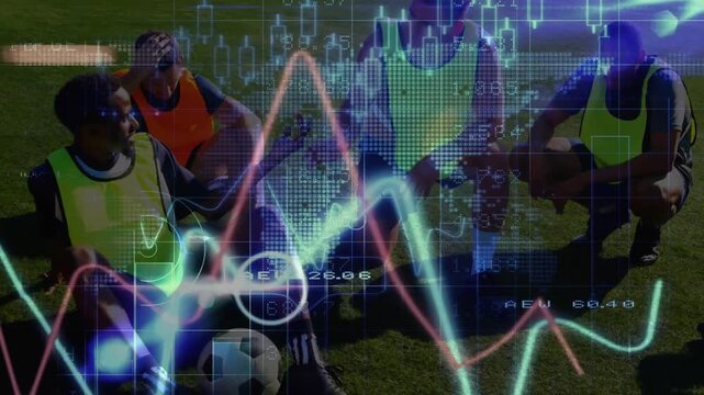 Animation of connections and data processing over football players