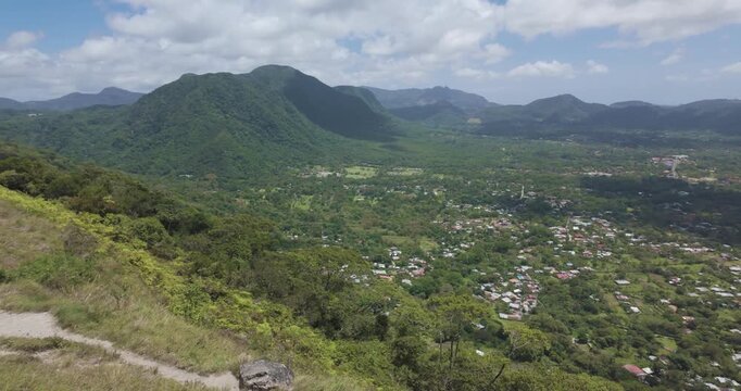 Panoramic view over Valle de Anton from La India Dormida trail in Panama